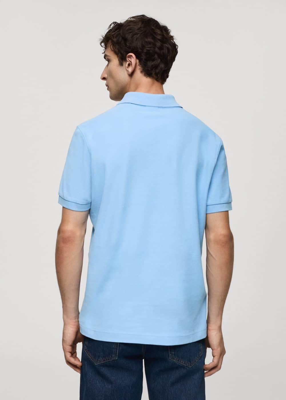 100% cotton pique polo shirt - Men | MANGO USA Product Image