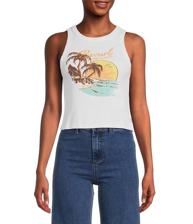 Rip Curl Sunset Graphic Ribbed Tank Top Product Image