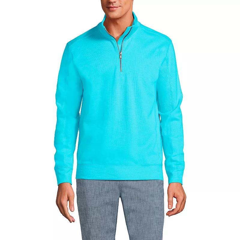 Mens Lands End Heavy Slub Quarter-Zip Top River Blue Product Image