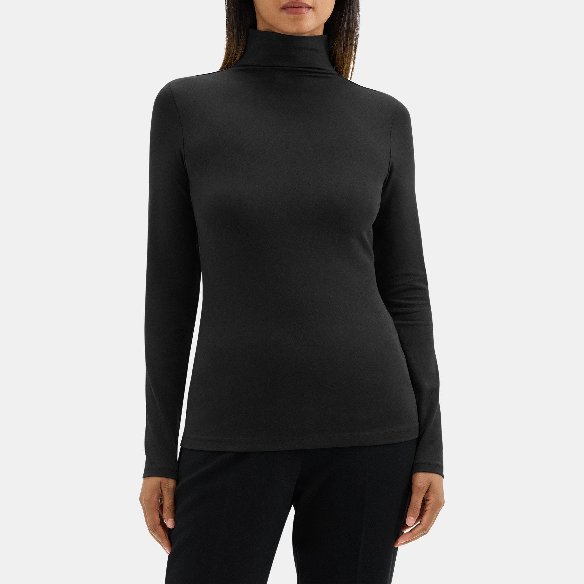 Pima Cotton Jersey Long-Sleeve Turtleneck Tee | Theory Outlet Product Image