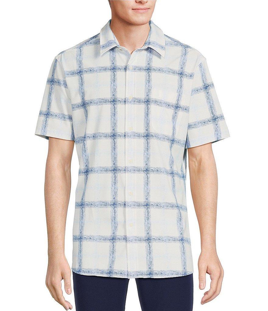 Rowm Rec & Relax Short Sleeve Performance Extra Large Plaid Print Shirt Product Image