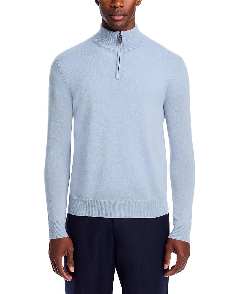 The Mens Store at Bloomingdales Slate Green Cashmere Half-Zip Sweater - Exclusive Product Image