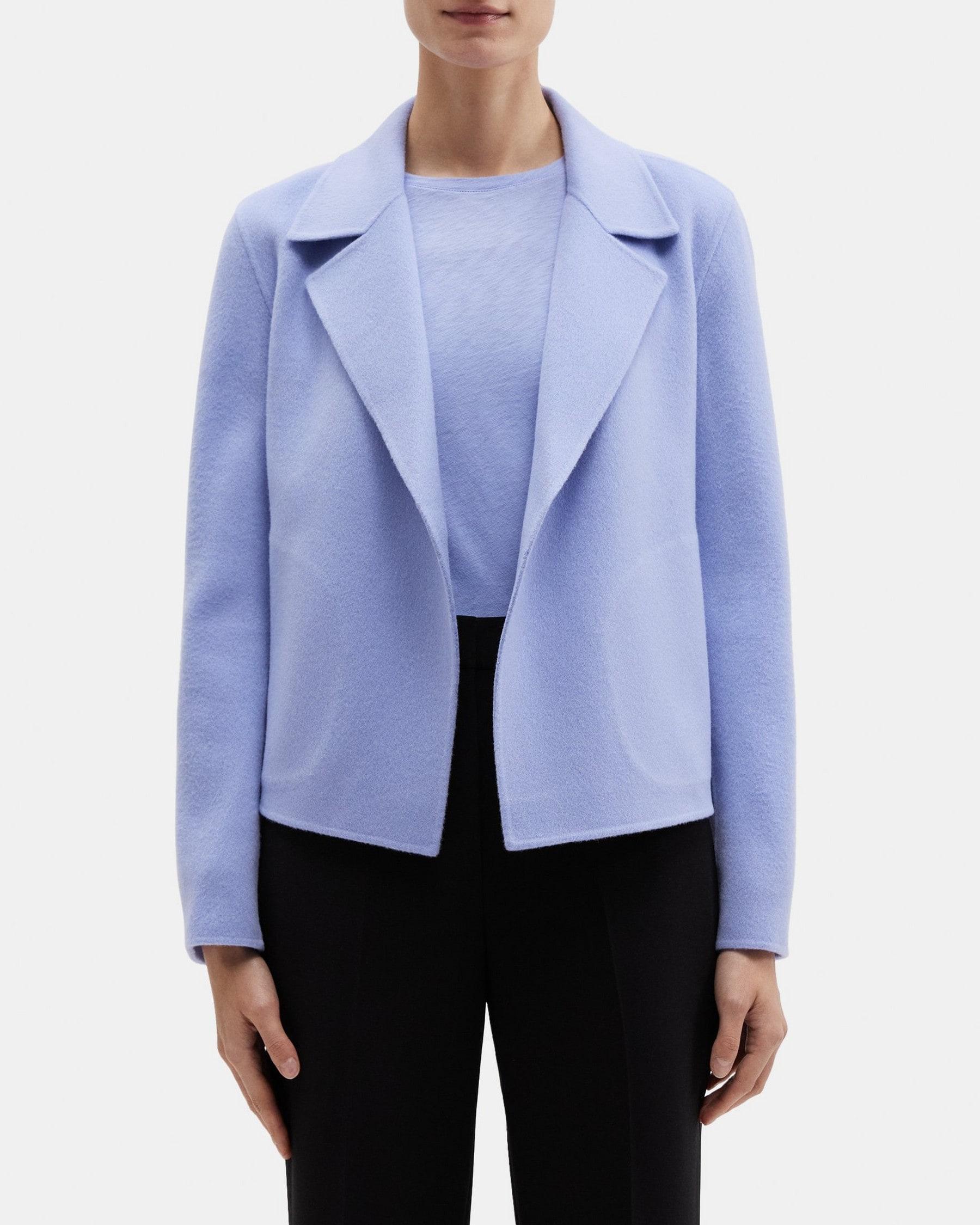 Cropped Open Front Jacket in Double-Face Wool-Cashmere Product Image