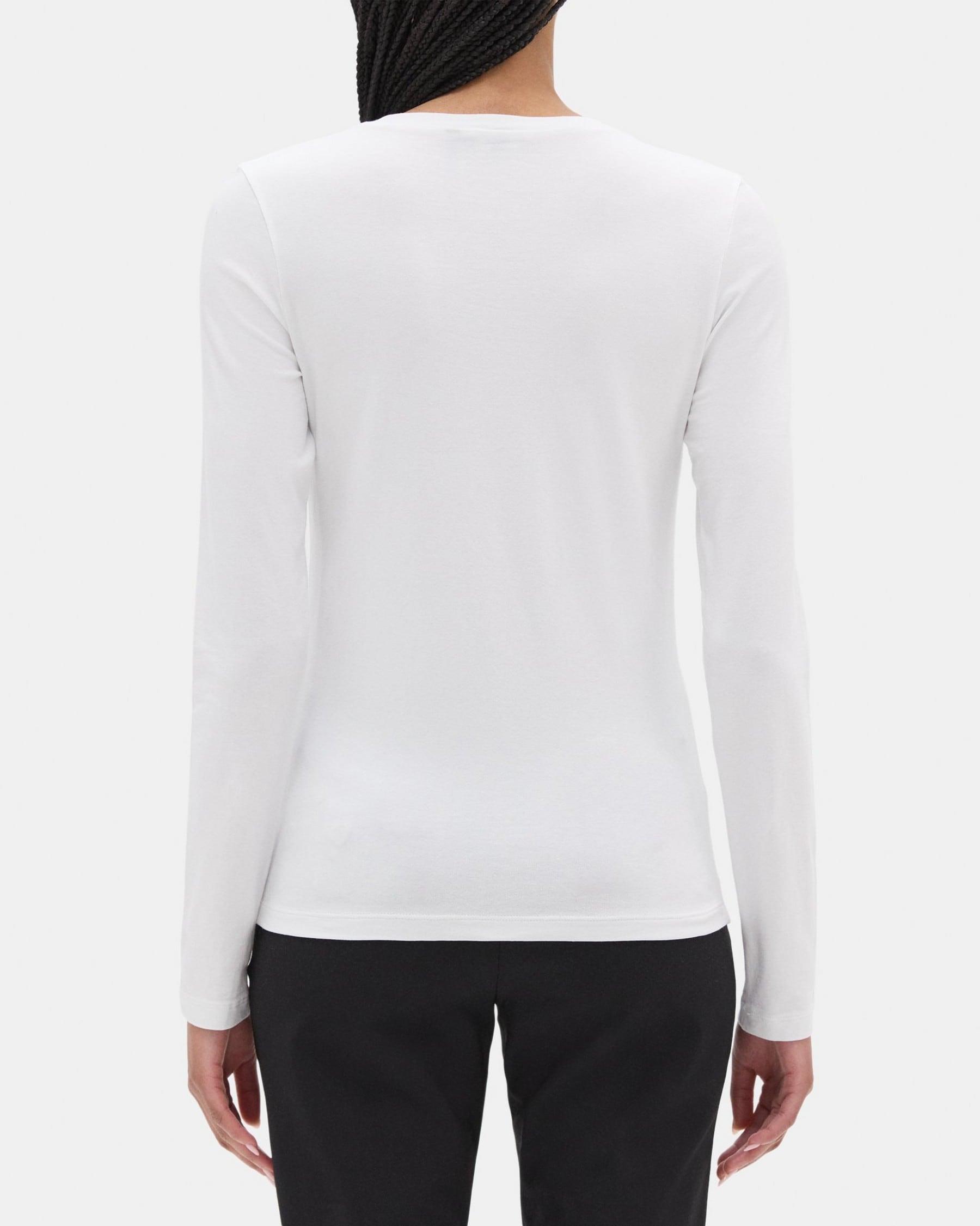 Long-Sleeve Tee In Stretch Cotton Product Image