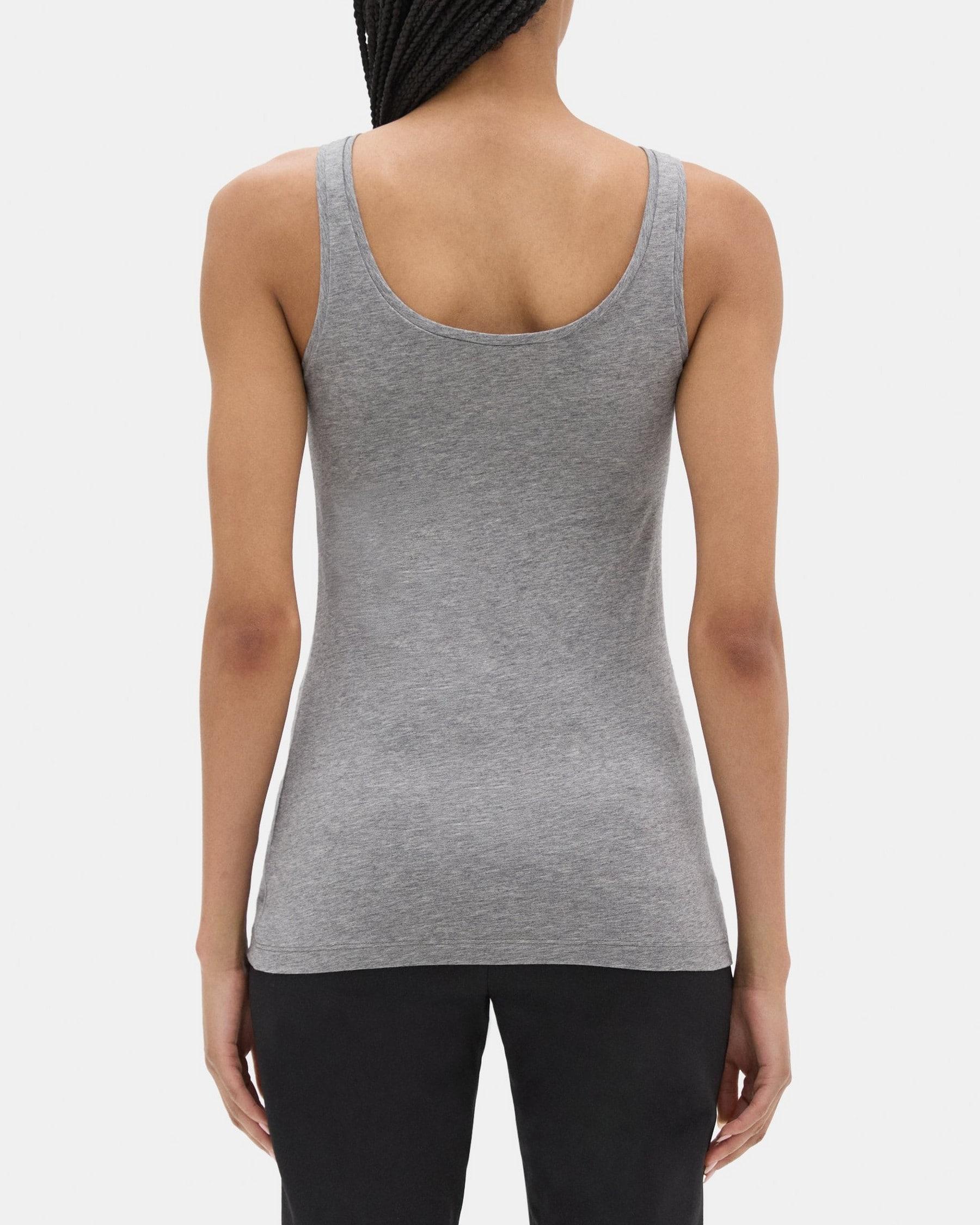 Scoop-Neck Tank in Stretch Cotton Product Image