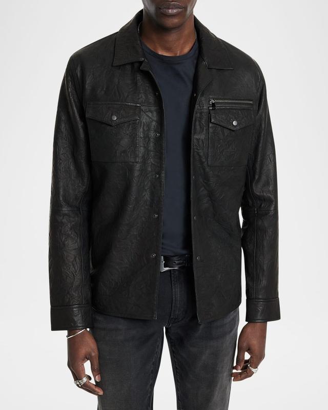 Men's Crinkled Leather Jacket Product Image