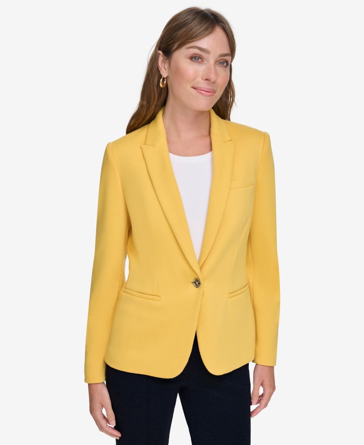 Tommy Hilfiger Womens Notched-Collar One-Button Blazer Product Image