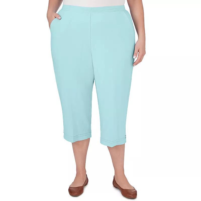 Plus Size Alfred Dunner Pull-On Button Cuff Capri Pants, Womens Product Image