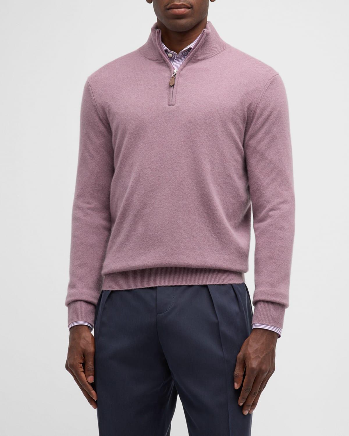 Mens Cashmere Quarter-Zip Sweater Product Image