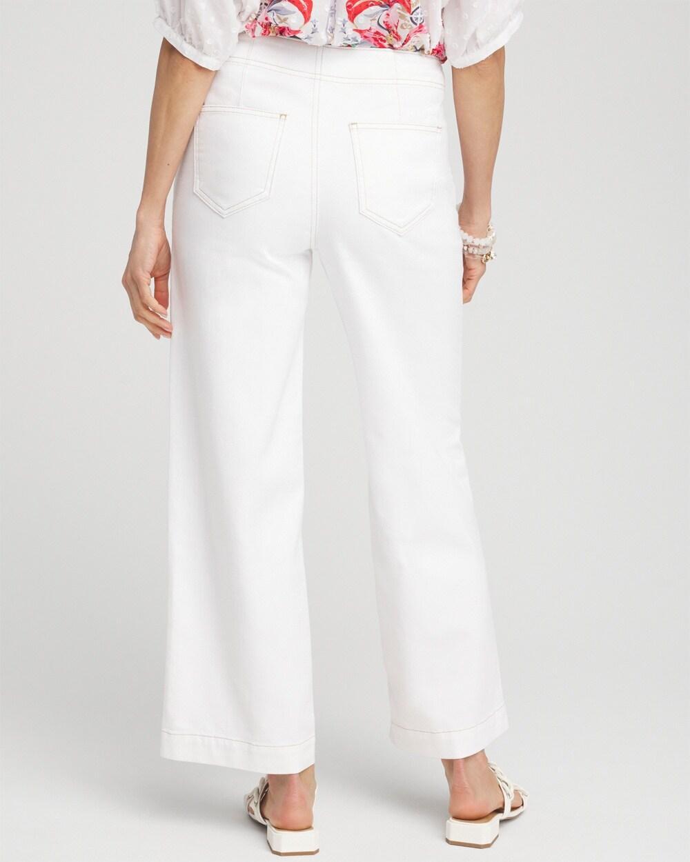 Petite No Stain Pull-On Wide Leg Cropped Pants Product Image