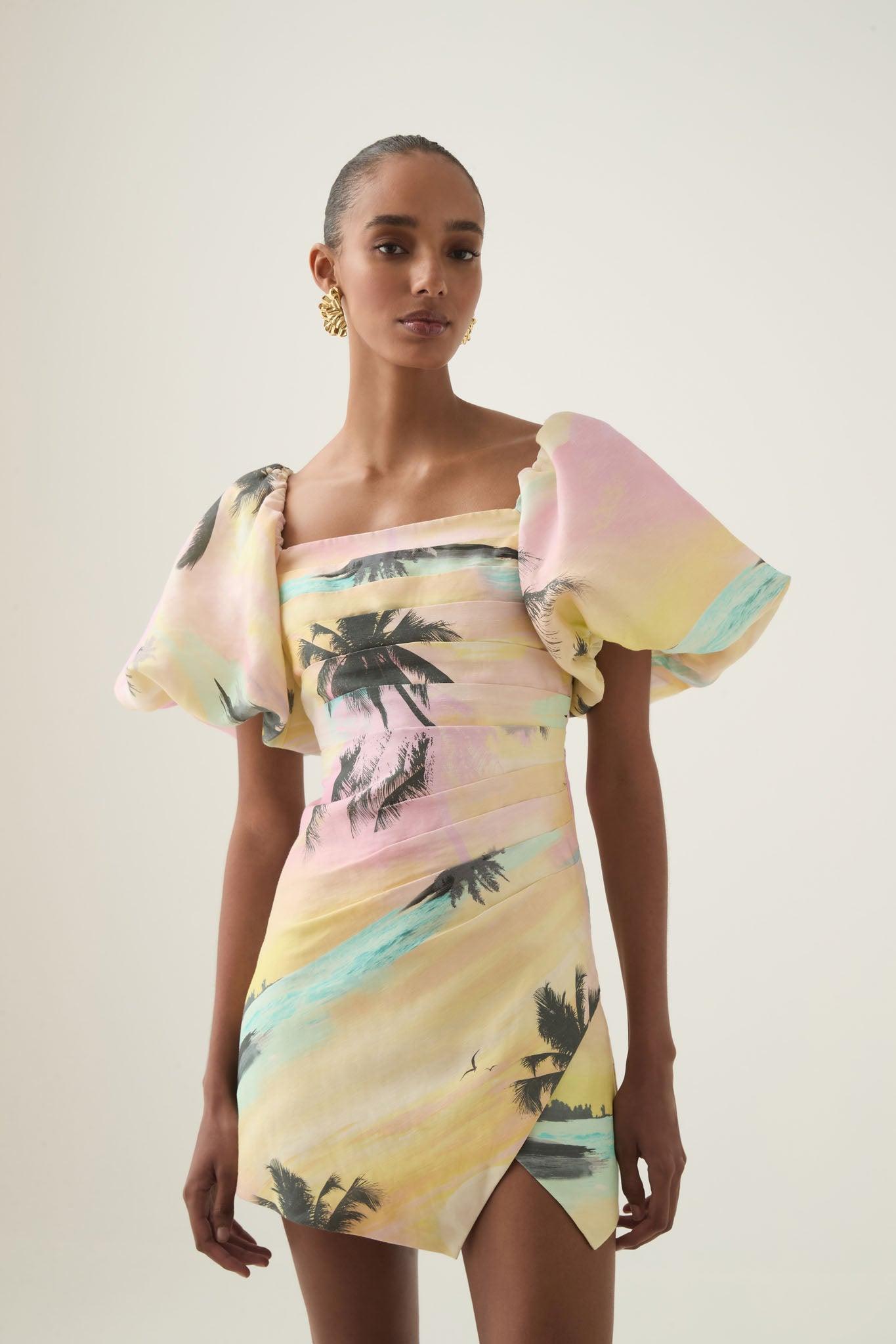 Paradise Wrap Front Mini Dress Product Image