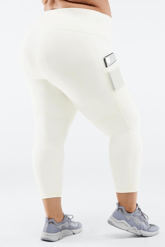 Fabletics On-The-Go High-Waisted Capri Womens white plus Size 4X Product Image