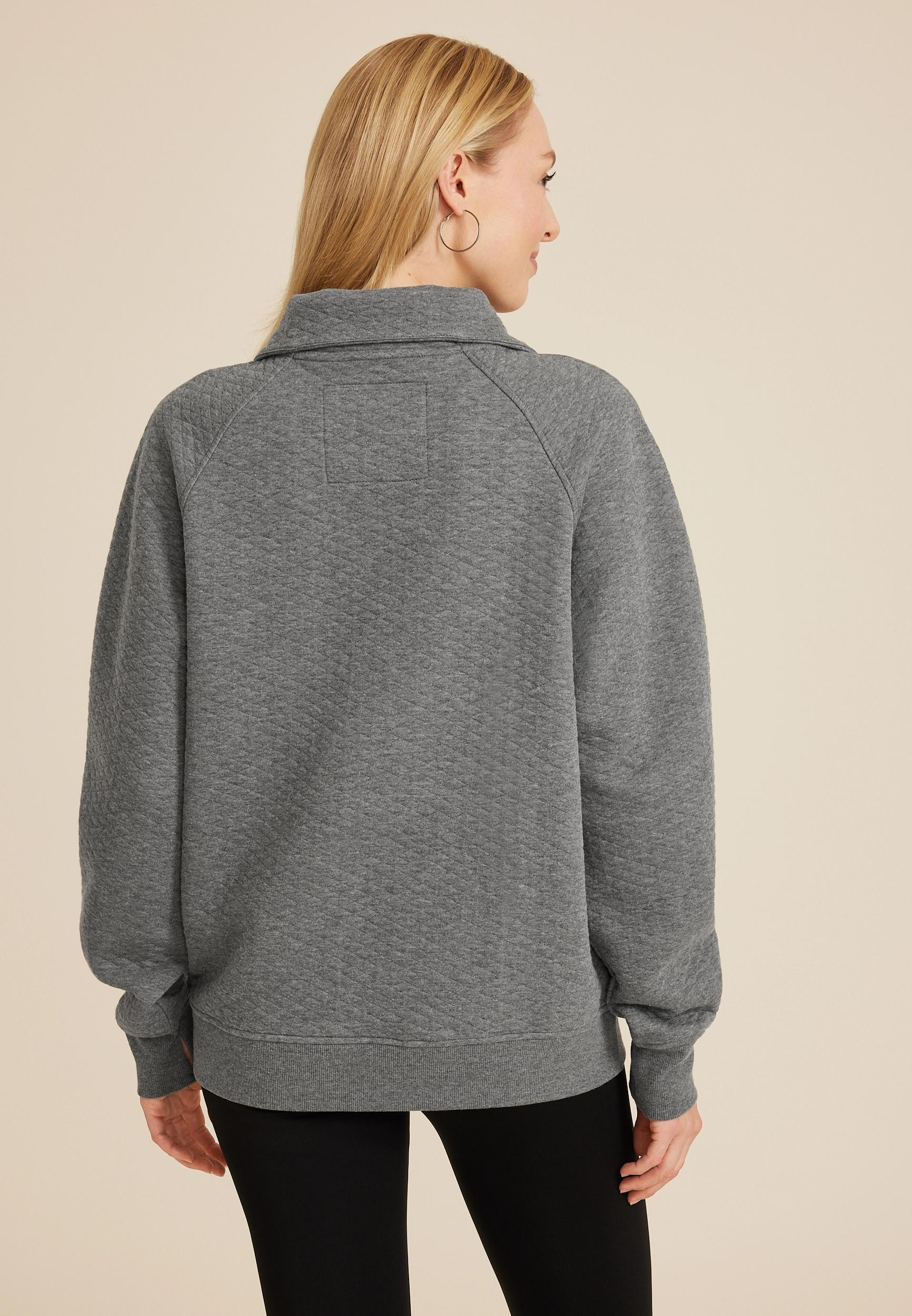 Quilted Quarter Zip Sweatshirt Product Image