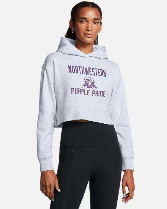 Women's UA Rival Fleece Collegiate Cropped Hoodie Product Image