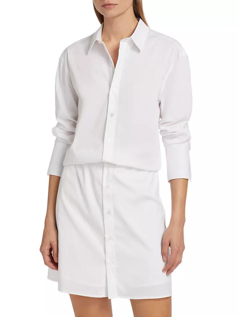 Cotton-Blend Tucked Shirtdress Product Image