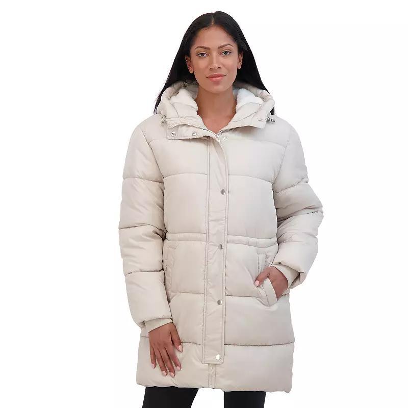 Womens Sebby Collection Cozy Lined Anorak Puffer Jacket Product Image