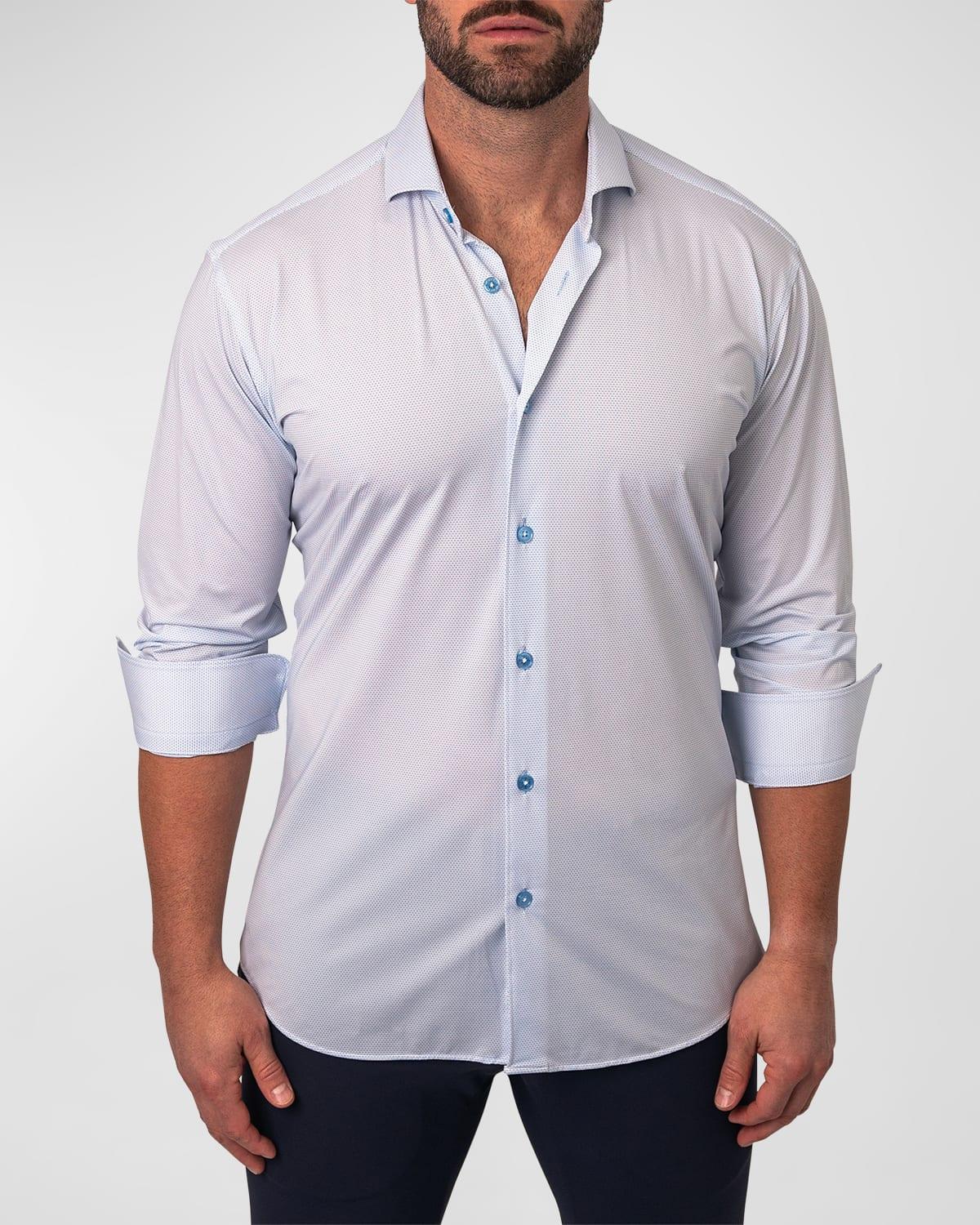 Maceoo Einstein Micropattern Stretch Contemporary Fit Button-Up Shirt Product Image