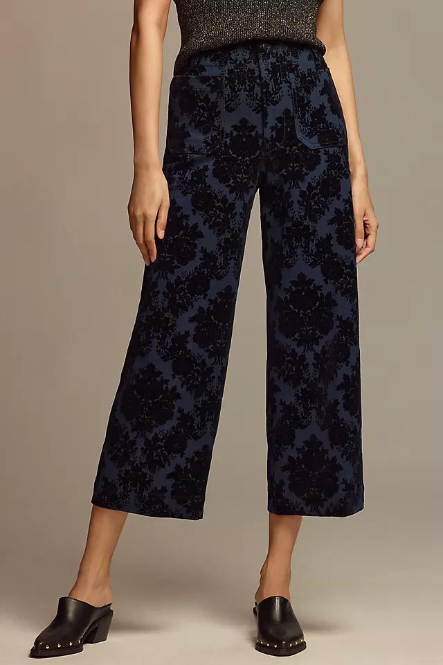 The Colette Cropped Wide-Leg Pants by Maeve: Floral Ponte Edition Product Image