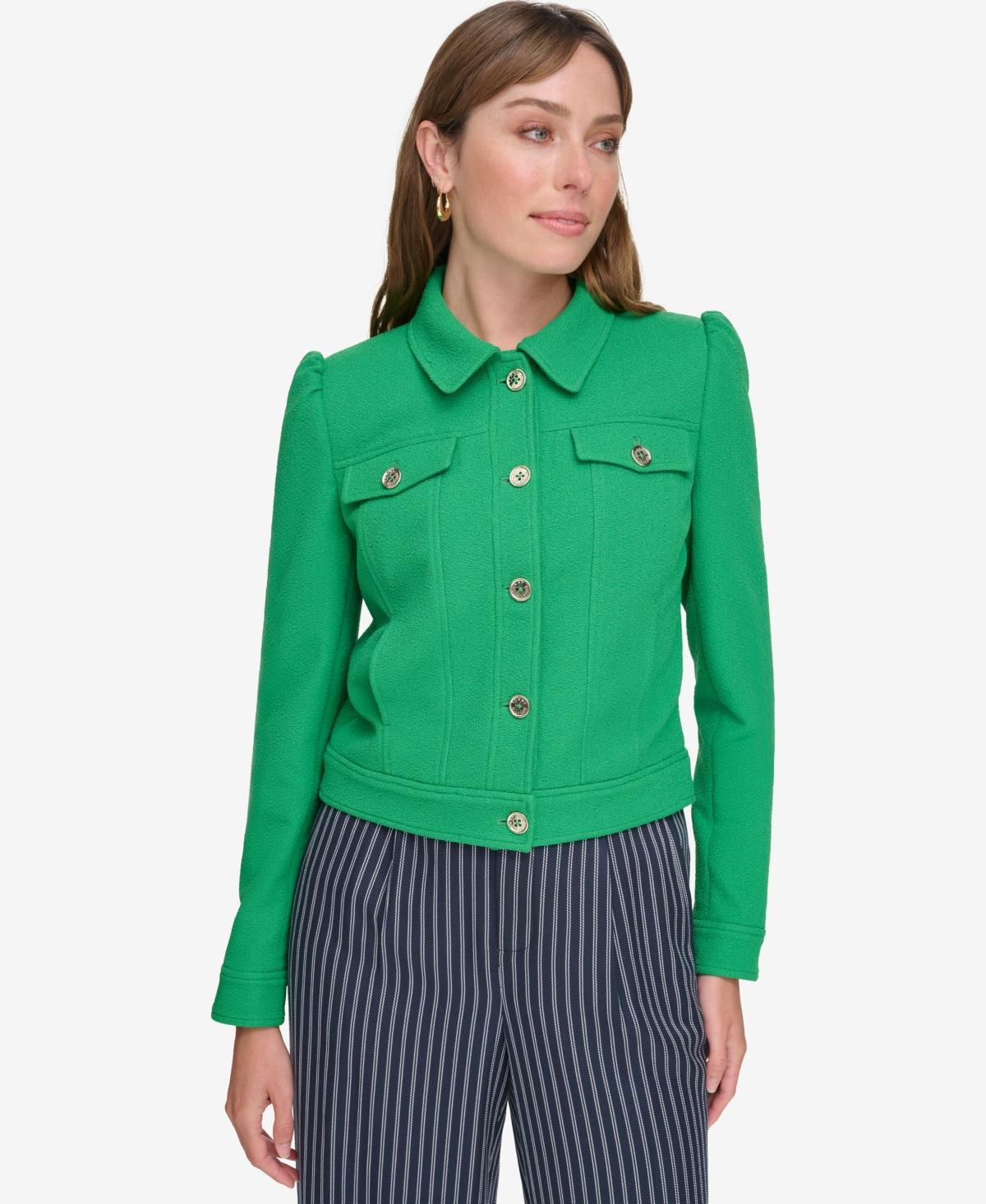 Tommy Hilfiger Womens Long-Sleeve Button-Front Jacket Product Image