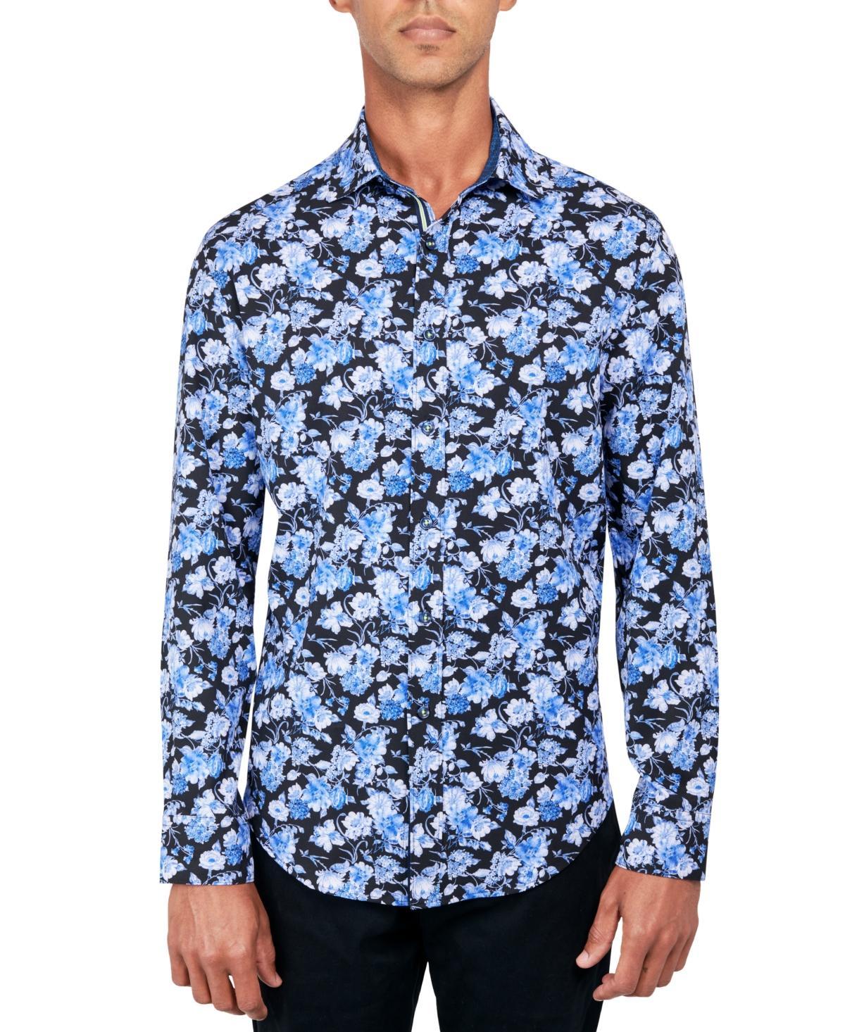 Society of Threads Mens Regular-Fit Non-Iron Performance Stretch Floral-Print Button-Down Shirt Product Image