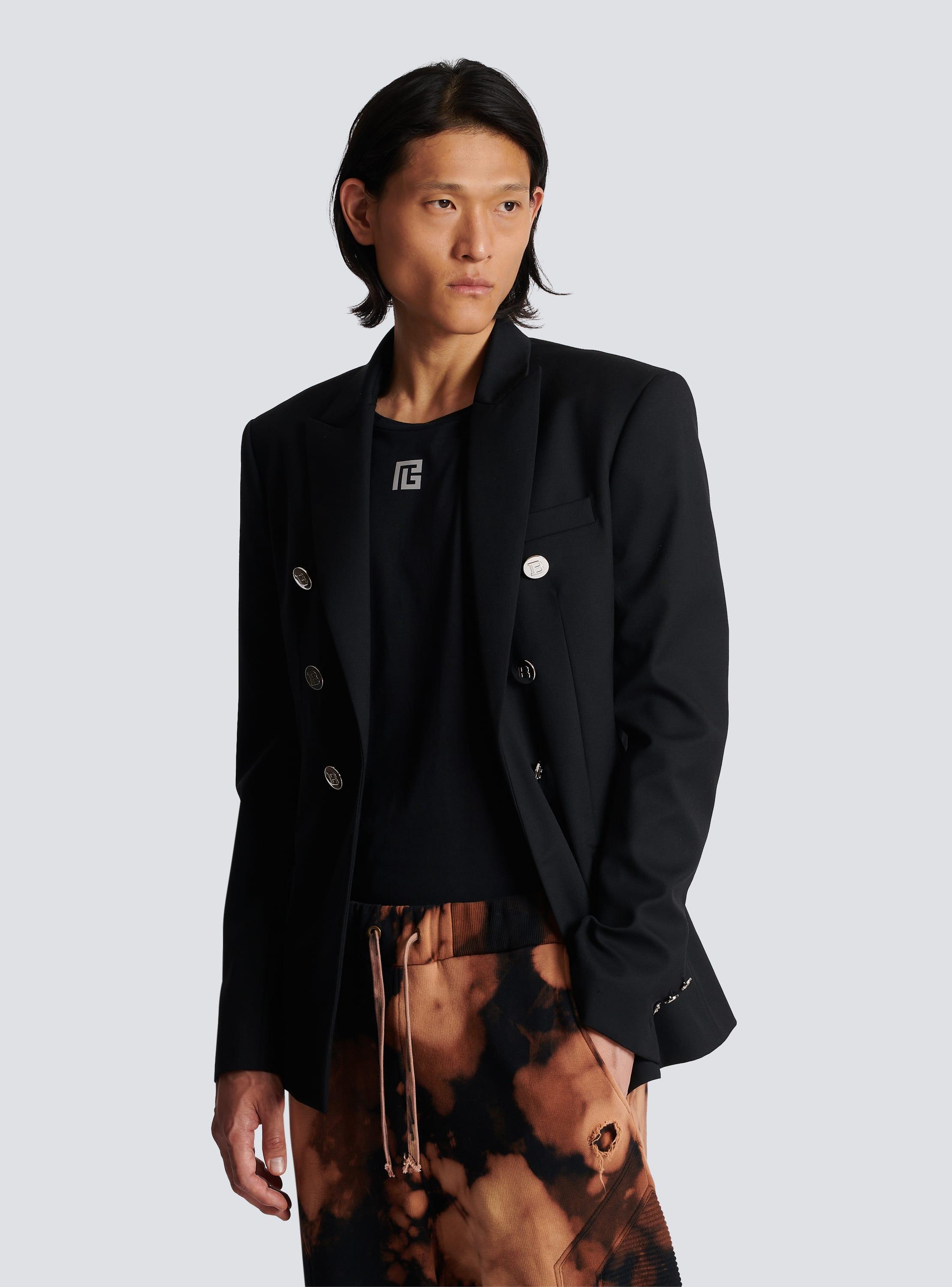 Double-breasted wool blazer Product Image