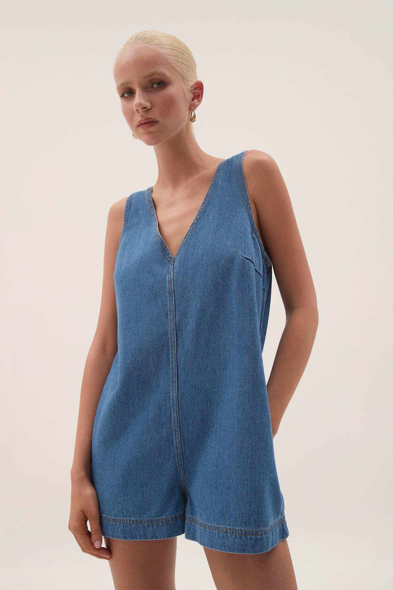 Sunray Denim Playsuit Product Image