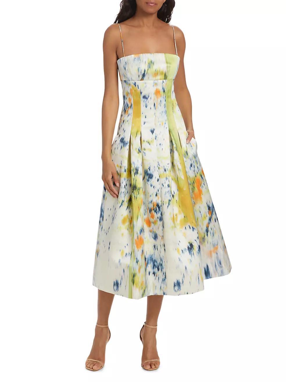 Abstract Brushstroke Satin Dress Product Image