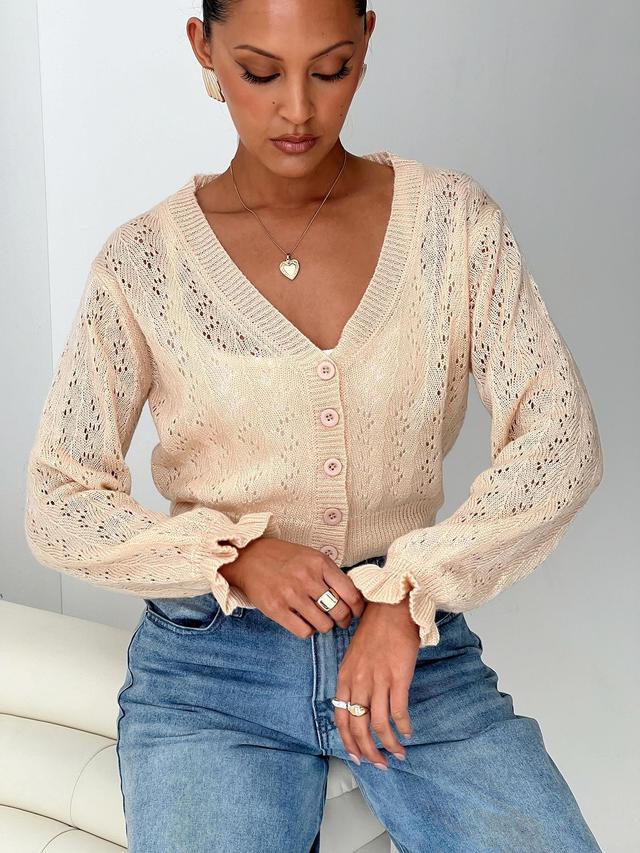 Lyric Cropped Cardigan Beige Product Image