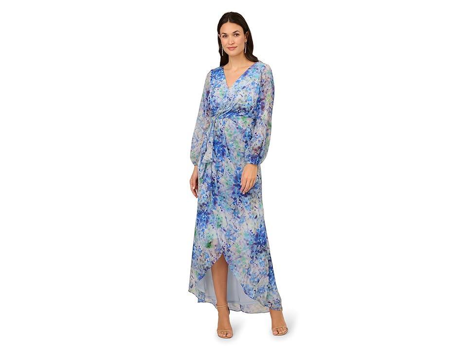 Adrianna Papell Long Printed Gown Multi) Women's Dress Product Image