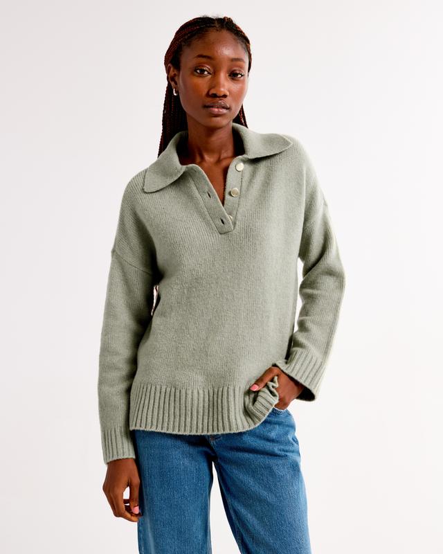 Notch-Neck Collared Sweater Product Image