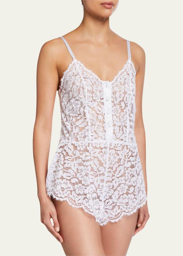 Womens Magnolia Semi-Sheer Lace Teddy Product Image