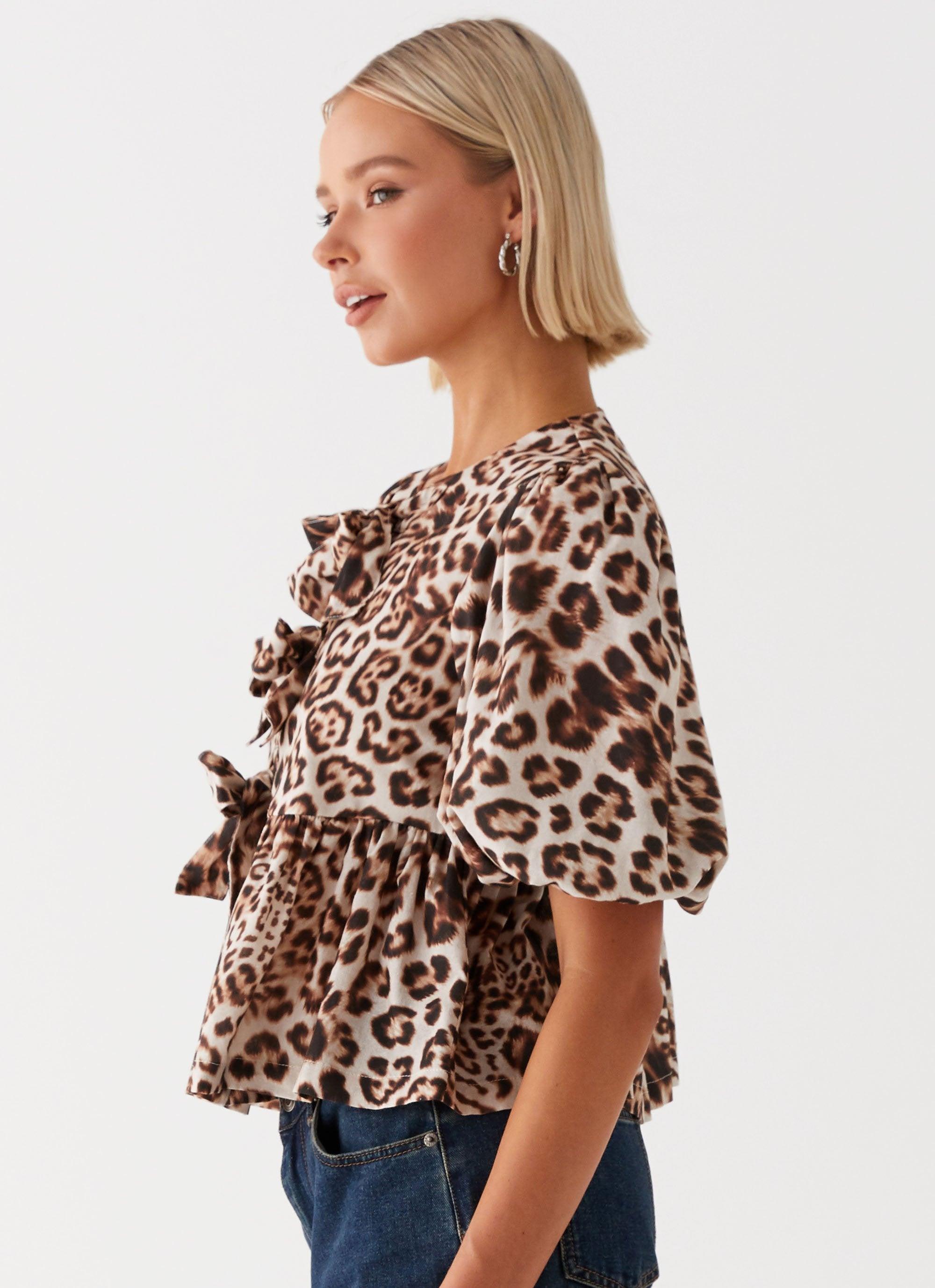 Western Wind Tie Top - Leopard Product Image