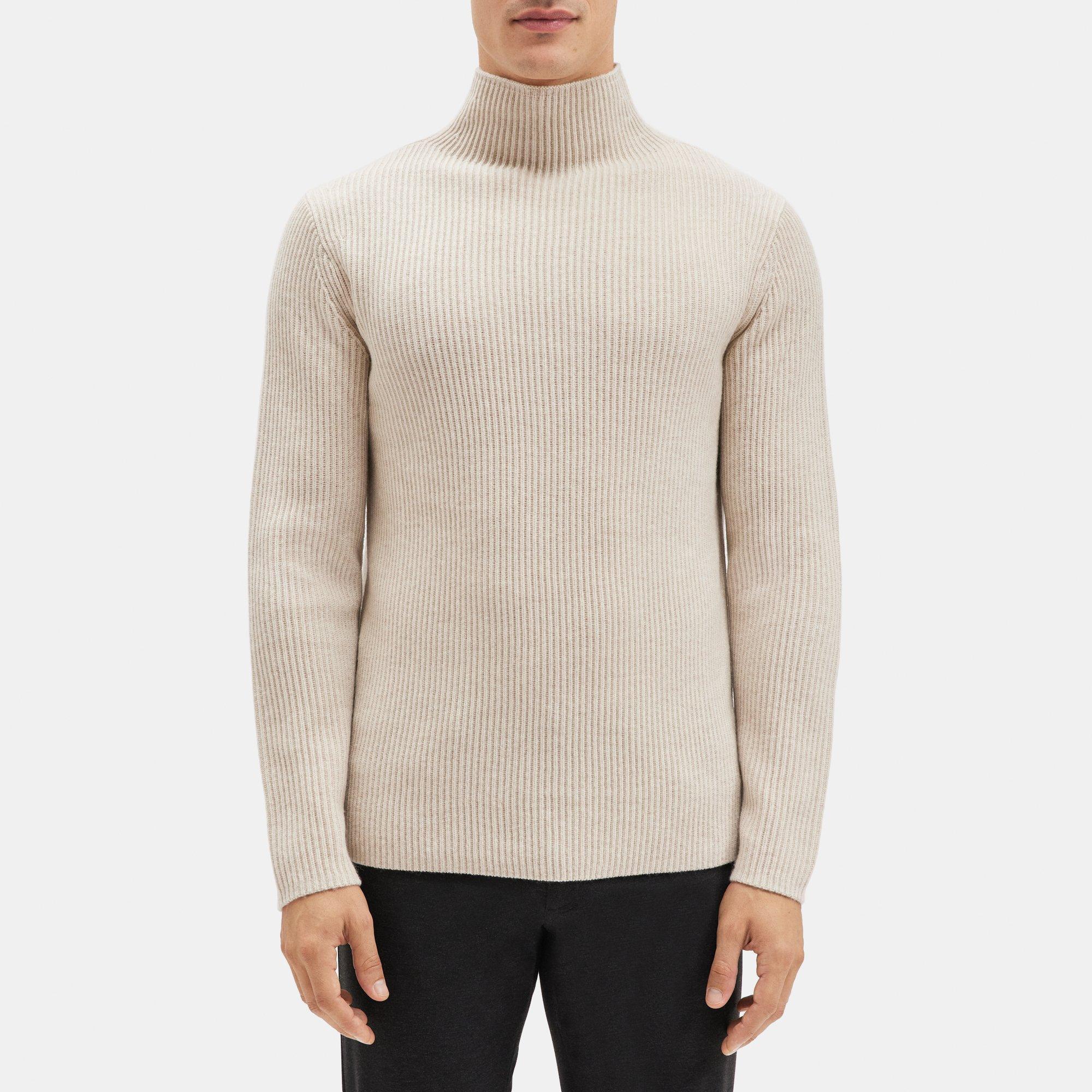 Wool-Cashmere Ribbed Turtleneck | Theory Outlet Product Image