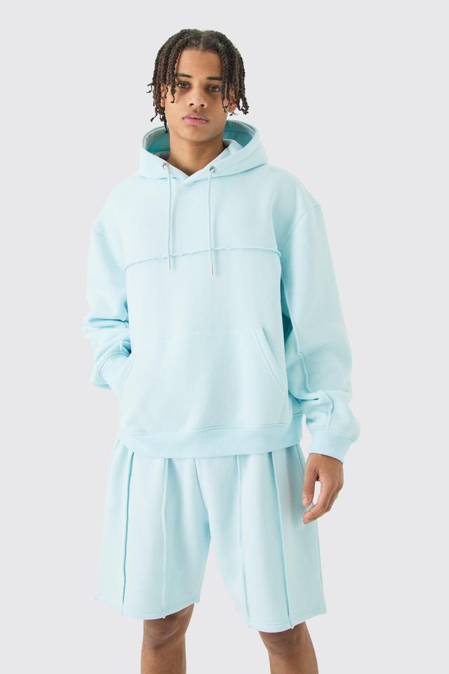 Oversized Boxy Seam Detail Short Tracksuit | boohooMAN USA Product Image