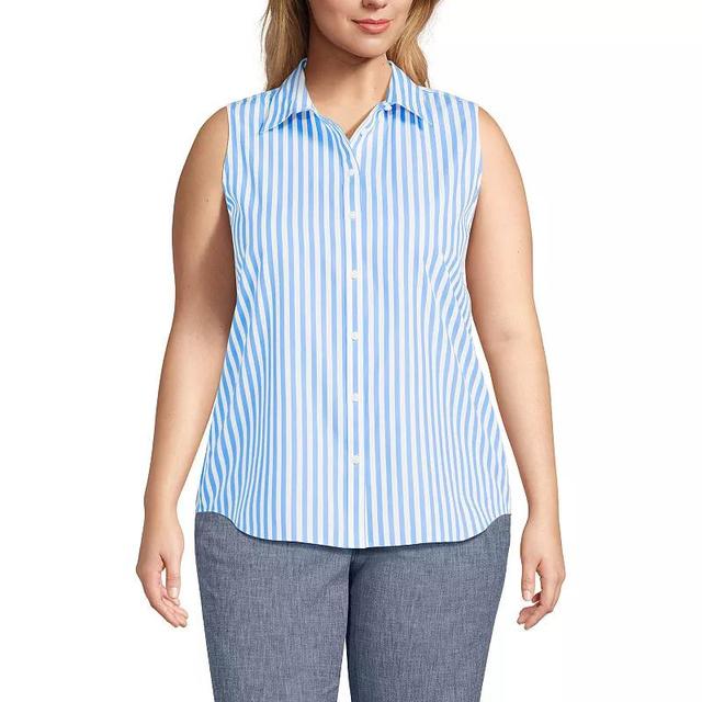 Plus Size Lands End Wrinkle Free No Iron Sleeveless Shirt, Womens Product Image