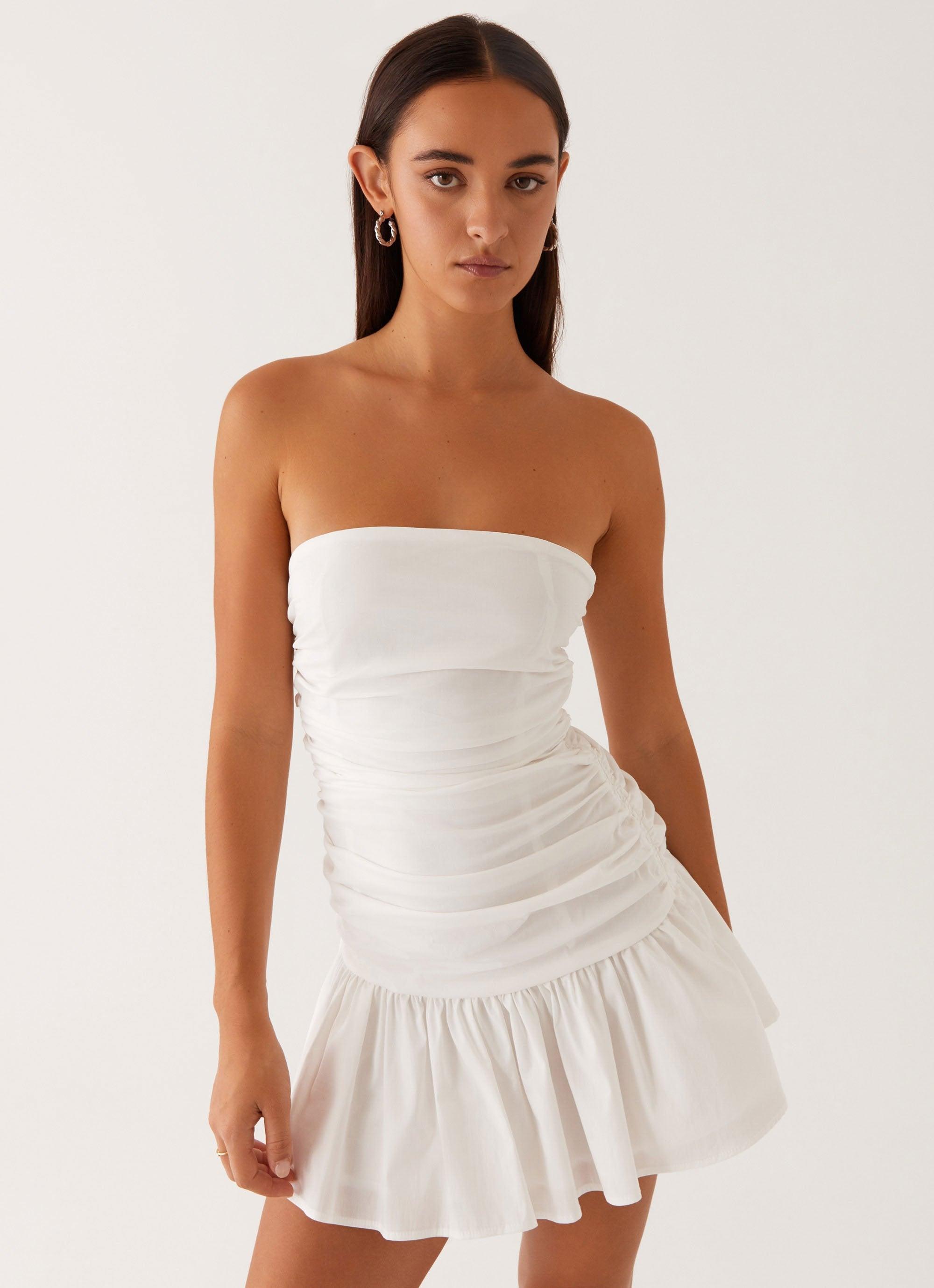 Carmel Mini Dress - White Product Image