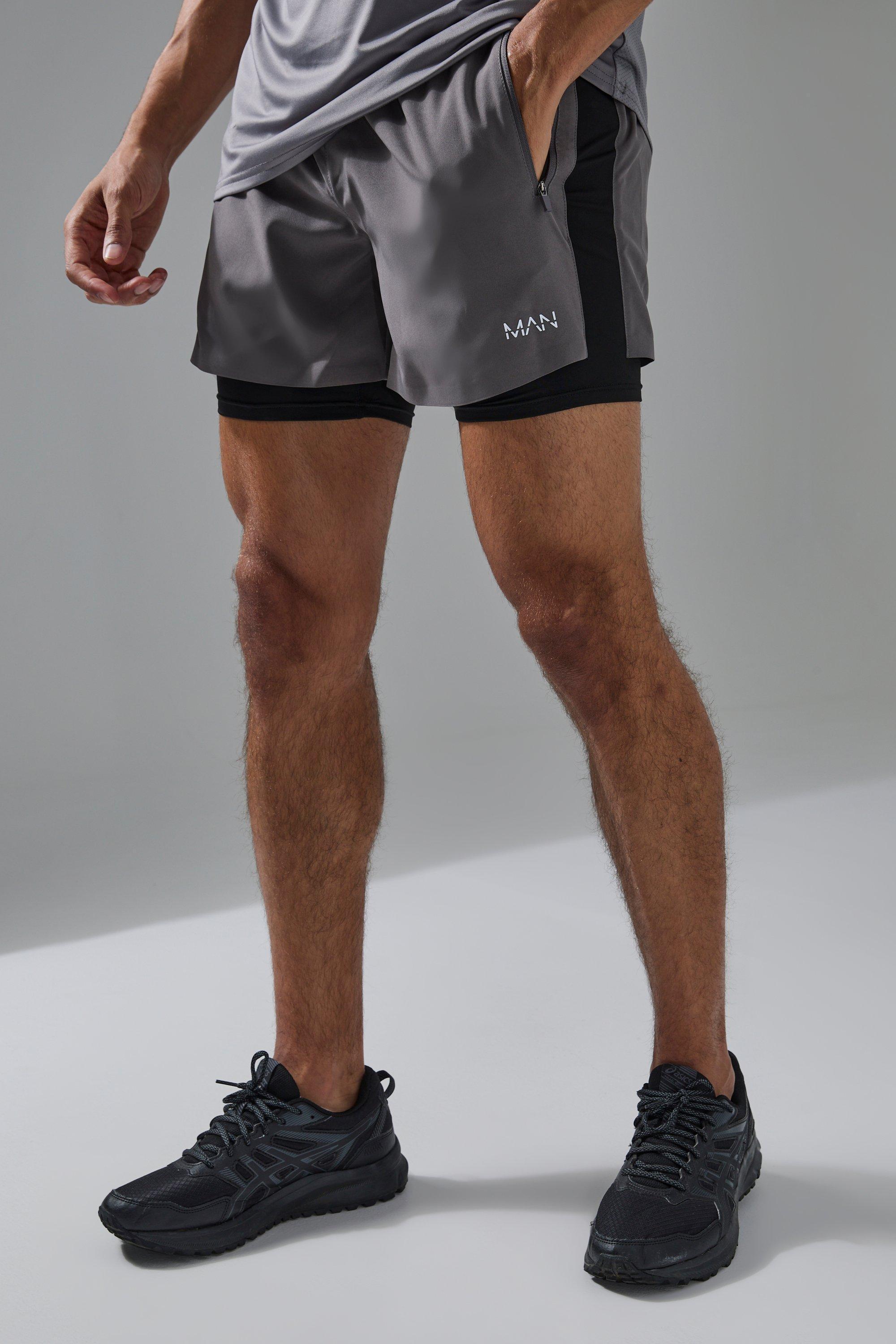 Man Active Stretch Woven 5inch 2in1 Short | boohooMAN USA Product Image