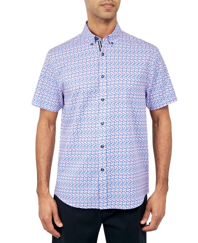 Society of Threads Mens Regular-Fit Non-Iron Performance Stretch Micro Flower-Print Button-Down Shirt Product Image