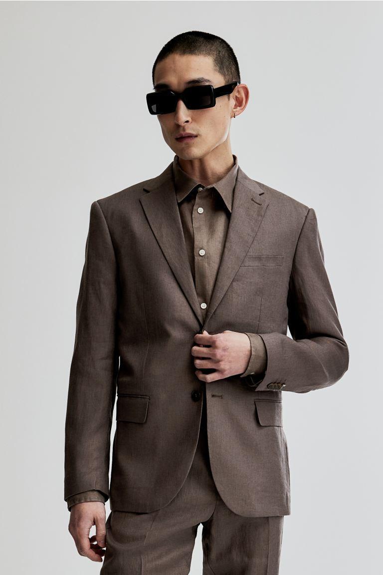 Slim Fit Linen Jacket Product Image