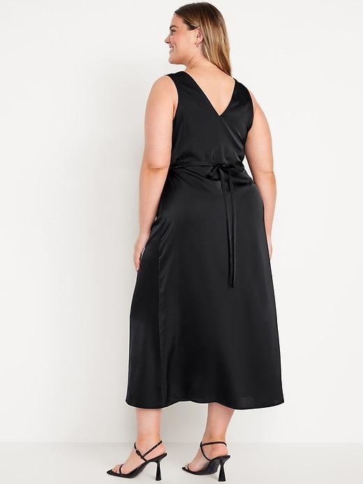 Sleeveless Satin Midi Slip Dress Product Image