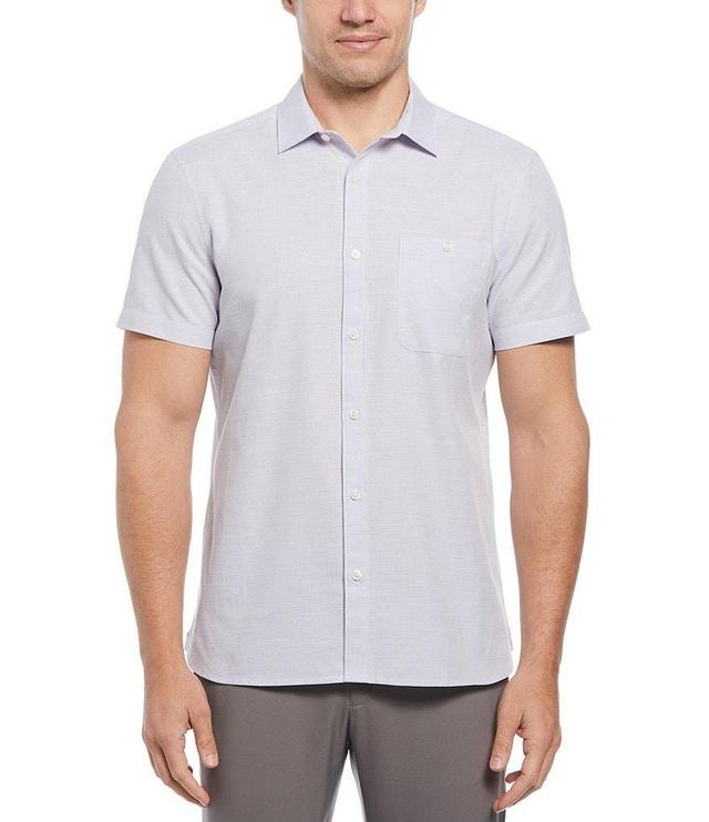 Perry Ellis Solid Dobby Short Sleeve Woven Shirt Product Image