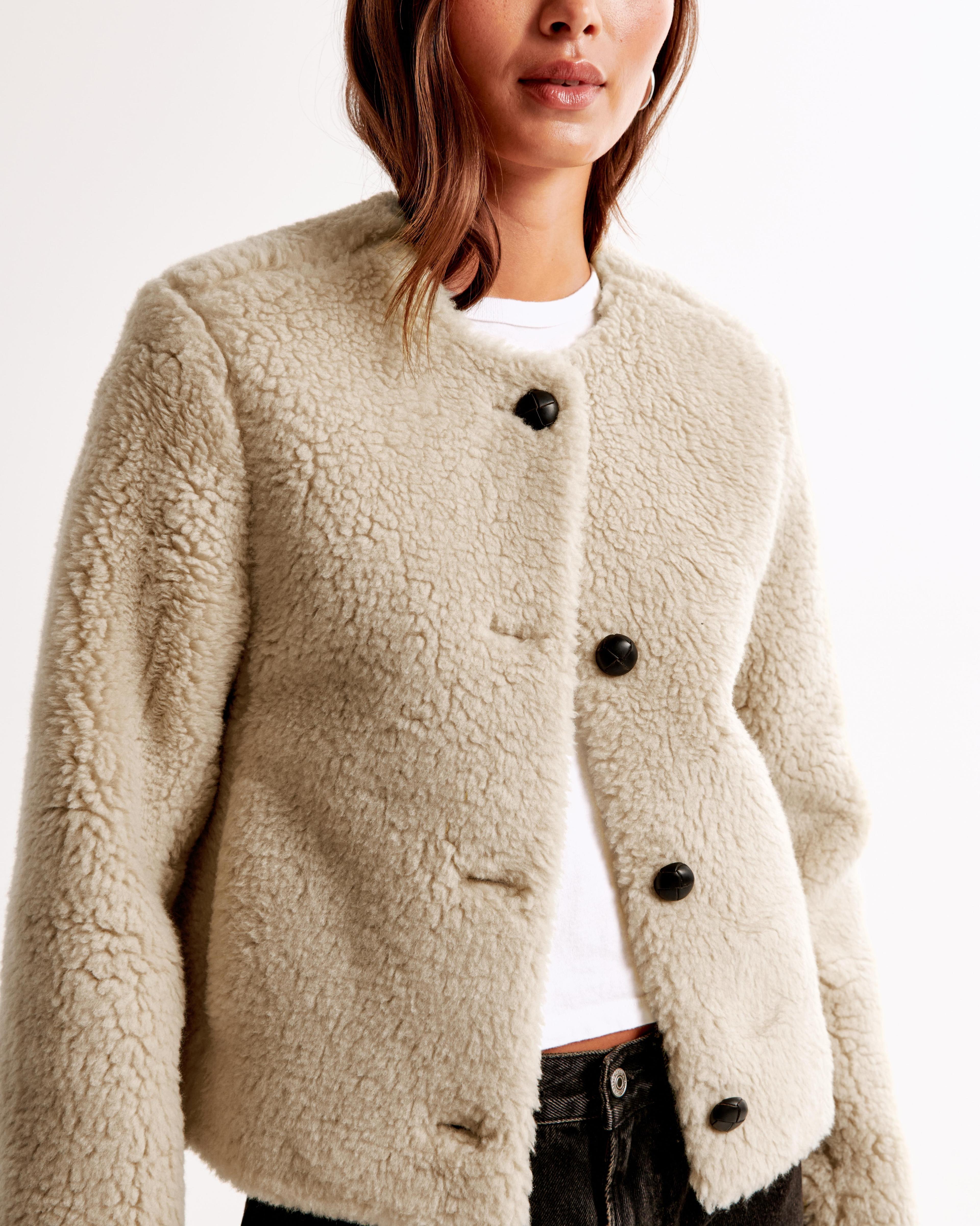 Collarless Sherpa Jacket Product Image