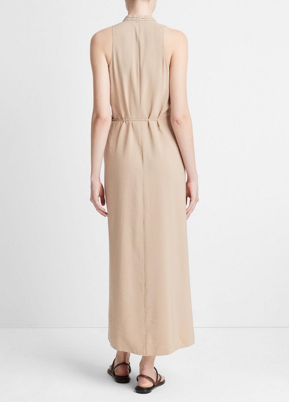 Draped-Neck Wrap Dress Product Image