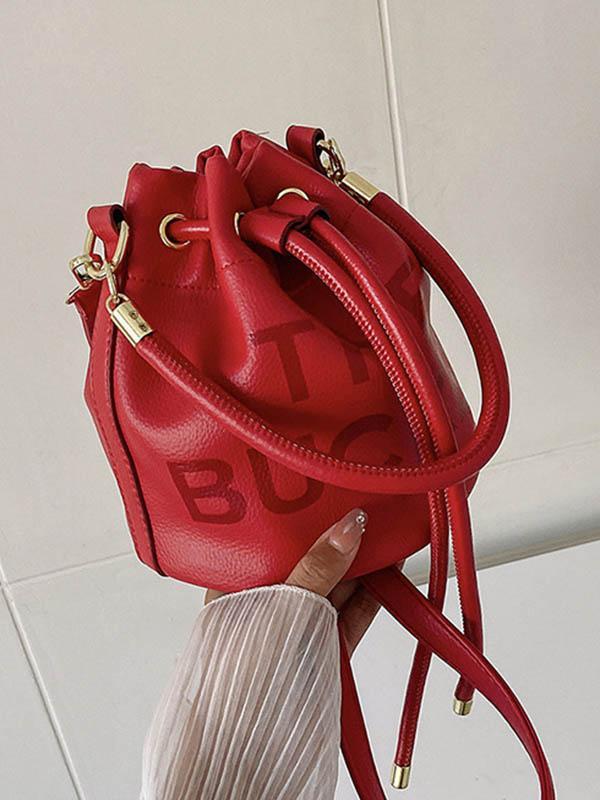 Drawstring Letter Print Crossbody Bags Handbags Product Image