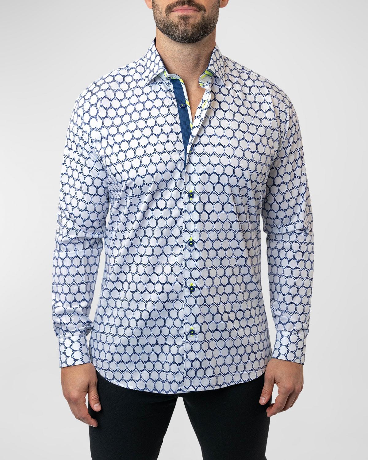 Mens Fibonacci Mirror Dress Shirt Product Image