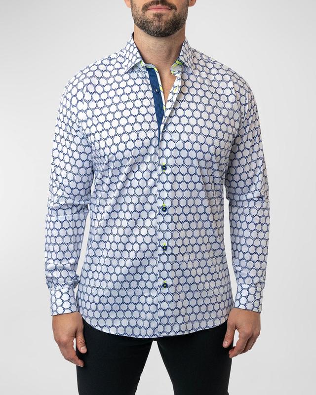 Maceoo Fibonacci Stretchmirror White Performance Button-Up Shirt Product Image