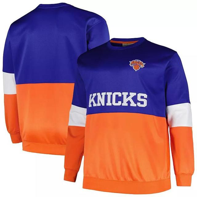 Mens Fanatics Branded /Orange New York Knicks Big & Tall Split Pullover Sweatshirt Product Image