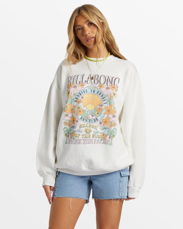 Ride In Oversized Crewneck Sweatshirt - White Female Product Image