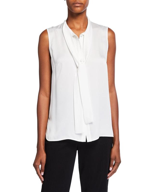 Misook Tie Neck Sleeveless Blouse Product Image