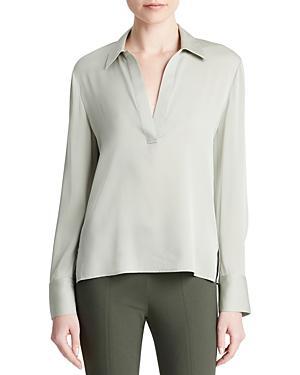 Vince Silk Stretch V Neck Top Product Image